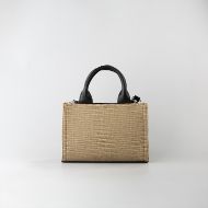 Picture of LOVE MOSCHINO WOMEN'S MINI SHOPPING BAG CANVAS SIGNATURE LOVE IN BEIGE 3