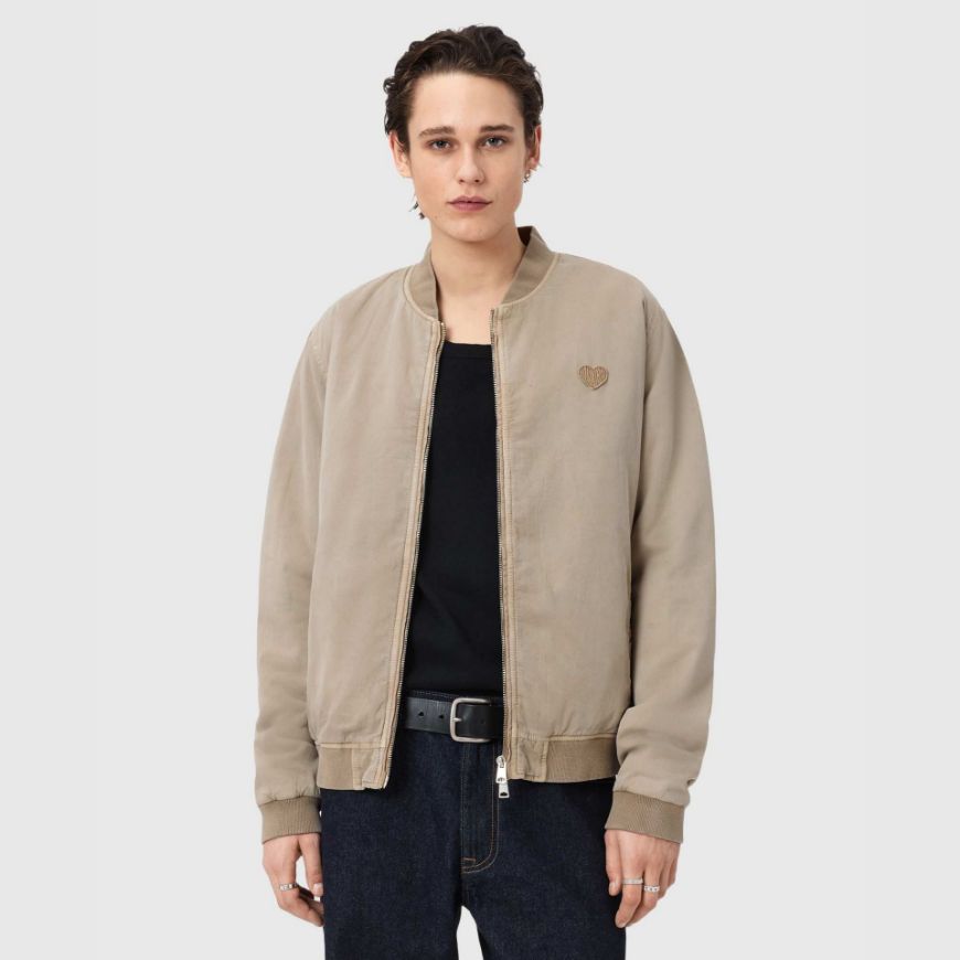 Picture of ALLSAINTS MEN'S FORRES BOMBER JACKET IN DUNE BROWN