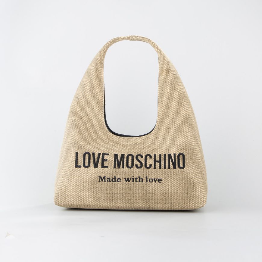 Picture of LOVE MOSCHINO WOMEN'S HOBO BAG CANVAS SIGNATURE LOVE IN BEIGE