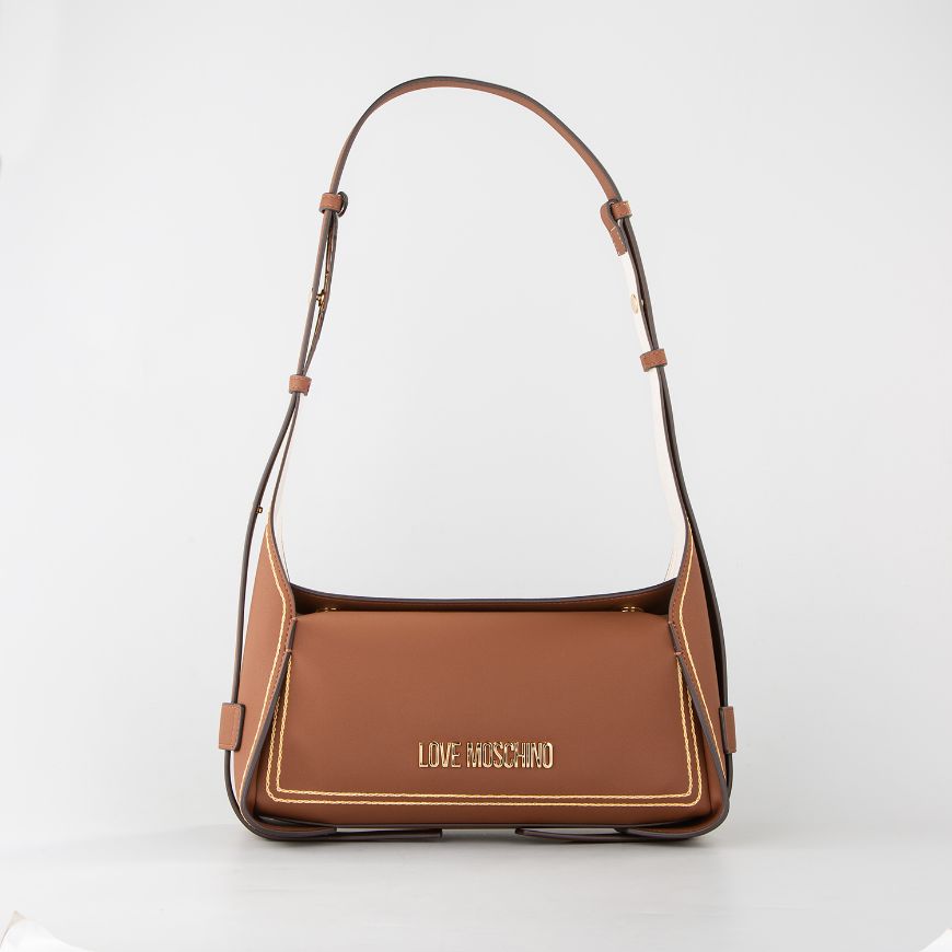 Picture of LOVE MOSCHINO WOMEN'S SHOULDER BAG STITCHED LOVE IN BROWN