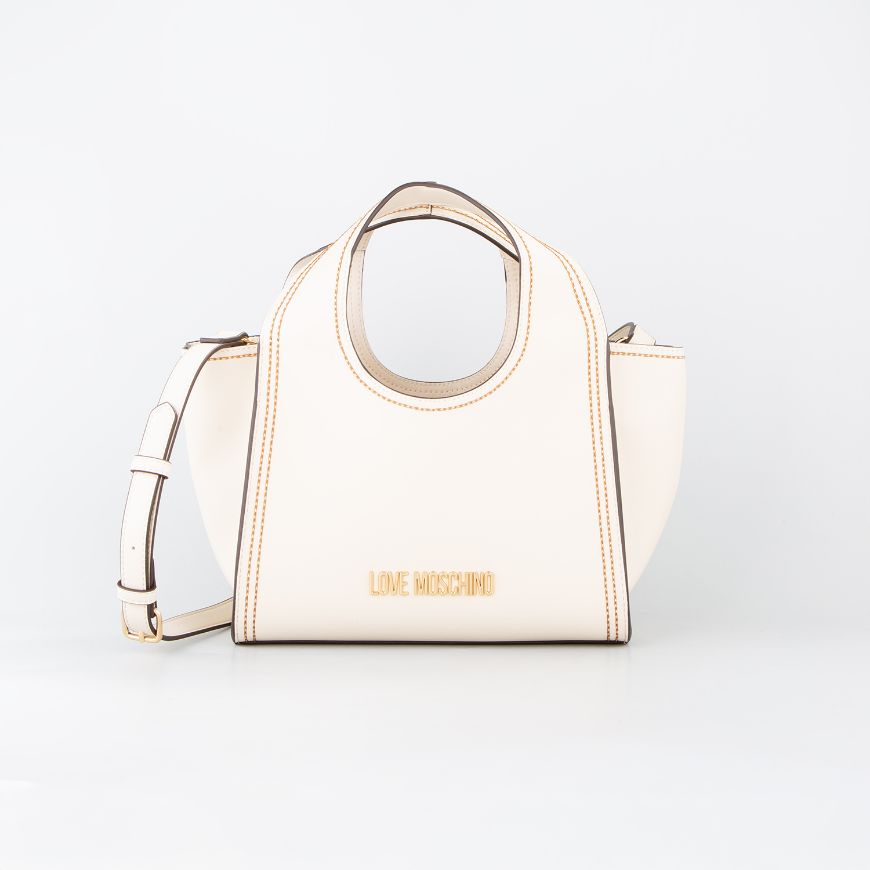 Picture of LOVE MOSCHINO WOMEN'S MINI SHOPPING BAG STITCHED LOVE IN IVORY
