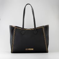 Picture of LOVE MOSCHINO WOMEN'S SHOPPING BAG STITCHED LOVE IN BLACK 1