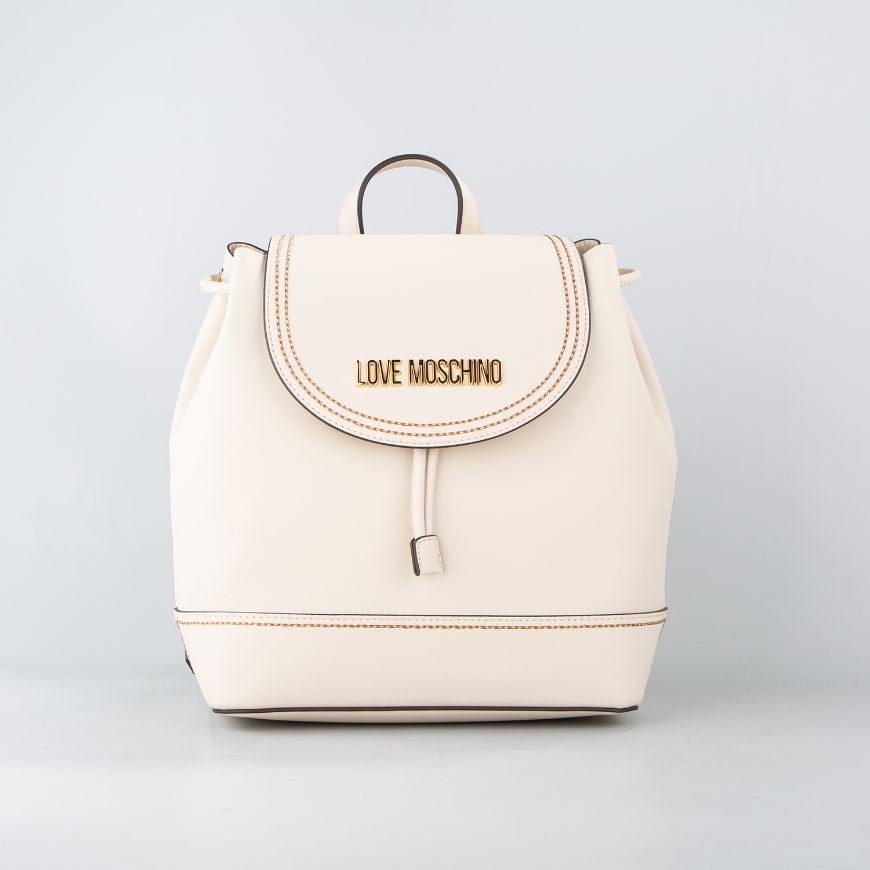 Picture of LOVE MOSCHINO WOMEN'S BACKPACK STITCHED LOVE IN IVORY