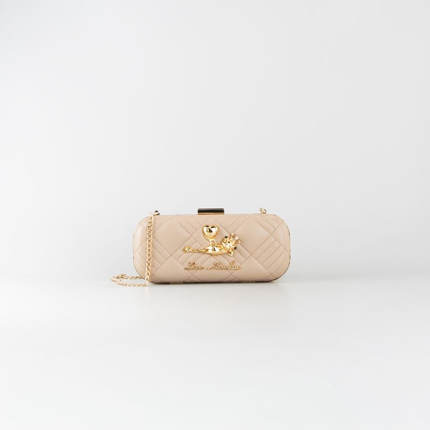 Picture of LOVE MOSCHINO WOMEN'S SMART DAILY BAG WITH METAL FROG ACCESSORY IN TAUPE