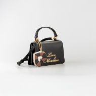 Picture of LOVE MOSCHINO WOMEN'S HANDBAG WITH HEART-SHAPED CHARM IN BLACK 2
