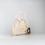Picture of LOVE MOSCHINO WOMEN'S MINI SHOPPING BAG WITH HEART-SHAPED CHARM IN IVORY 2