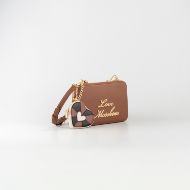 Picture of LOVE MOSCHINO WOMEN'S CROSSBODY BAG WITH HEART-SHAPED CHARM IN DARK TAN 2