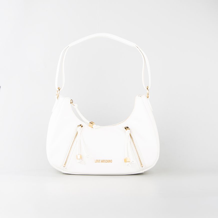 Picture of LOVE MOSCHINO WOMEN'S HOBO BAG WITH ROCK-CHIC DETAILING IN WHITE
