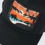 Picture of REPLAY MEN'S CAP WITH PATCH IN BLACK 3