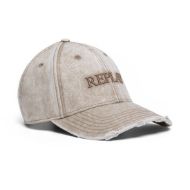 Picture of REPLAY UNISEX USED-EFFECT BASEBALL CAP IN OXFORD TAN 1