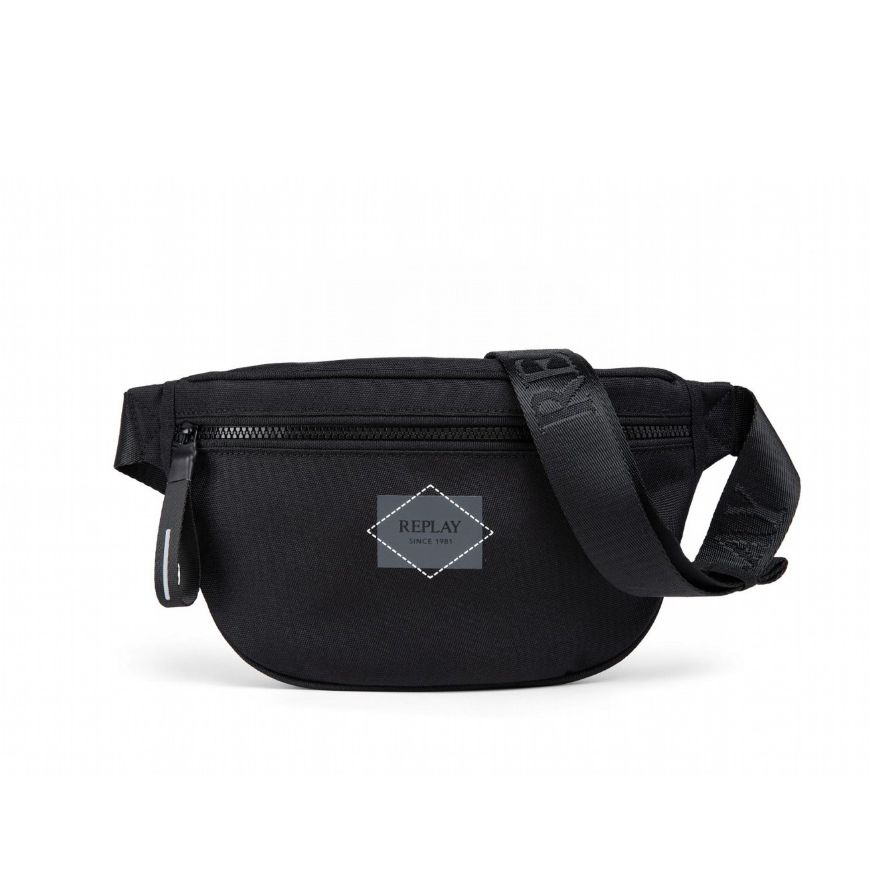 Picture of REPLAY MEN'S POLYESTER WAIST BAG IN BLACK