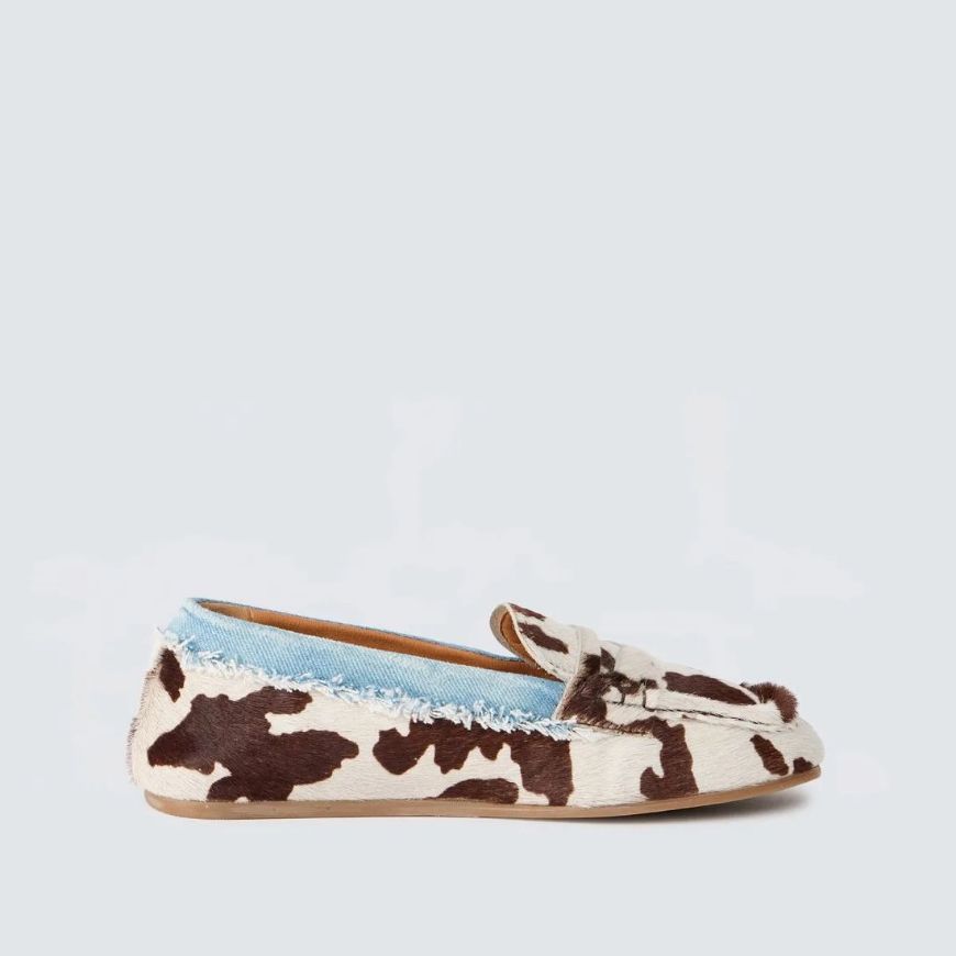 Снимка на REPLAY ДАМСКИ МОКАСИНИ  DAVY PONY LEATHER MOCCASINS В БЯЛО КАФЯВО