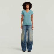 Снимка на G-STAR ДАМСКИ ТОП OVERDYED EYBEN SLIM V-NECK TOP 2.0 В MINERAL BLUE GD 4