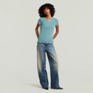 Снимка на G-STAR ДАМСКИ ТОП OVERDYED EYBEN SLIM V-NECK TOP 2.0 В MINERAL BLUE GD 5