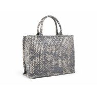 Picture of REPLAY WOMEN'S DENIM TOTE BAG WITH PRINT IN WASHED BLACK+BIRCH 2