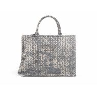 Picture of REPLAY WOMEN'S DENIM TOTE BAG WITH PRINT IN WASHED BLACK+BIRCH 1