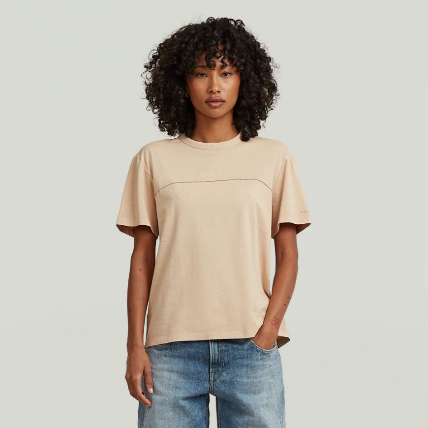 Снимка на G-STAR ДАМСКИ ТОП WASHED SEAM TOP В CREAM GD
