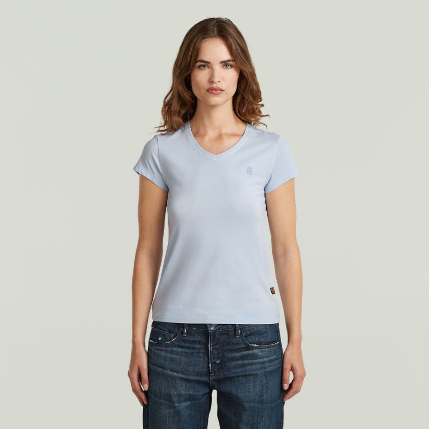 Снимка на G-STAR ДАМСКИ ТОП OVERDYED EYBEN SLIM V-NECK TOP 2.0 В LT WAVE GD