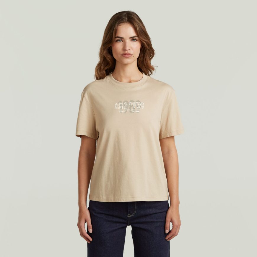 Снимка на G-STAR ДАМСКИ ТОП INSIDE PRINT TOP В CREAM