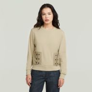 Снимка на G-STAR ДАМСКИ СУИТШЪРТ HERITAGE HARDWARE SNAPS SWEATER В CREAM 1