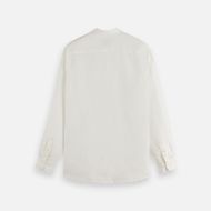 Picture of SCOTCH&SODA MEN'S CORE - LINEN SHIRT LS STAND UP COLLAR IN WHITE TRADITIONAL 2