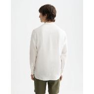 Picture of SCOTCH&SODA MEN'S CORE - LINEN SHIRT LS STAND UP COLLAR IN WHITE TRADITIONAL 5