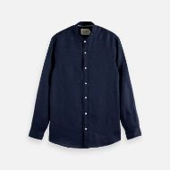 Picture of SCOTCH&SODA MEN'S CORE - LINEN SHIRT LS STAND UP COLLAR IN NAVY 1