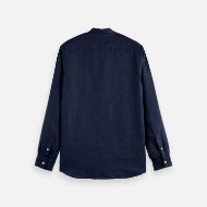 Picture of SCOTCH&SODA MEN'S CORE - LINEN SHIRT LS STAND UP COLLAR IN NAVY 2