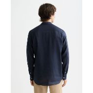 Picture of SCOTCH&SODA MEN'S CORE - LINEN SHIRT LS STAND UP COLLAR IN NAVY 5