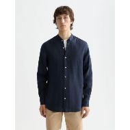 Picture of SCOTCH&SODA MEN'S CORE - LINEN SHIRT LS STAND UP COLLAR IN NAVY 4