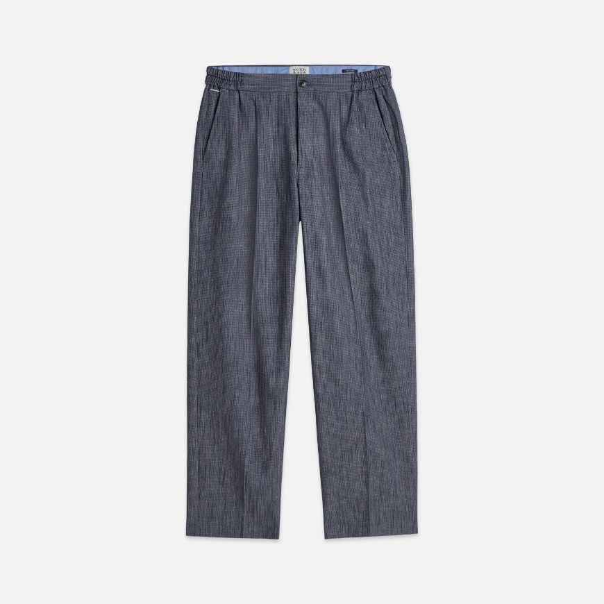 Снимка на SCOTCH&SODA МЪЖКИ ПАНТАЛОН OLIVER PLEATED LINEN BLEND RELAXED STRAIGHT FIT В NAVY