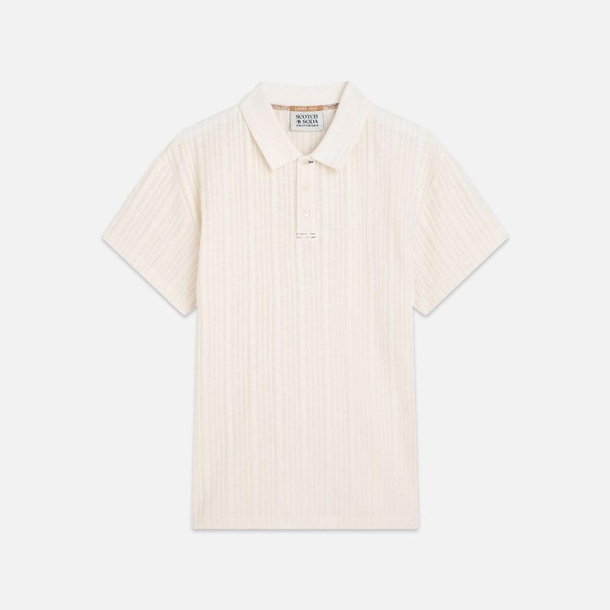 Снимка на SCOTCH&SODA МЪЖКА ПОЛО БЛУЗА СЪС СВОБОДНА КРОЙКА В ЕКРЮ