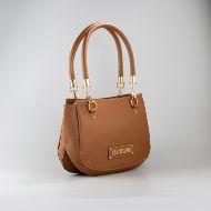 Picture of LOVE MOSCHINO WOMEN'S SHOPPING BAG WITH GEOMETRIC HANDLES IN BROWN 2