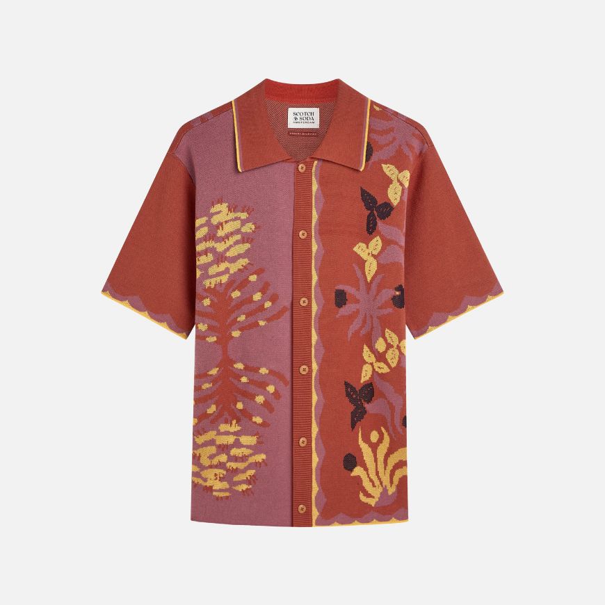 Снимка на SCOTCH&SODA МЪЖКИ ПУЛОВЕР KNITTED JAQUARD SHORT SLEEVE В ЧЕРВЕНО