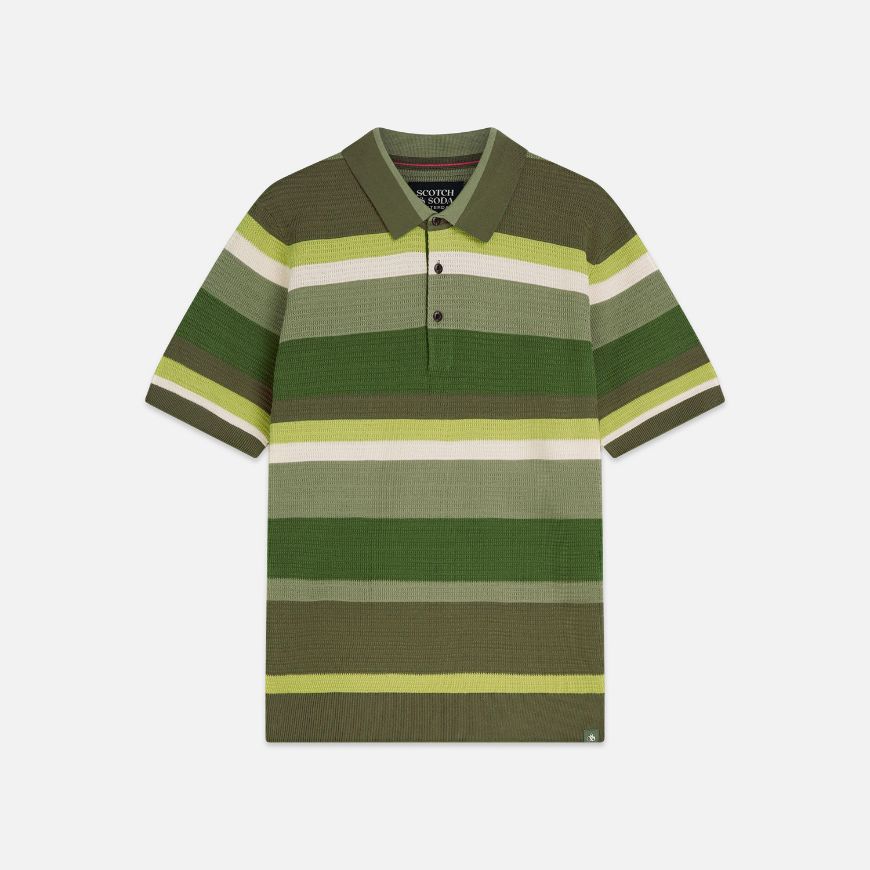 Снимка на SCOTCH&SODA МЪЖКА БЛУЗА STRUCTURED STRIPED KNITTED POLO В ТЪМНОЗЕЛЕНО