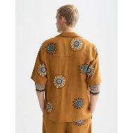 Снимка на SCOTCH&SODA МЪЖКА РИЗА EMBROIDERED LINEN RELAXED-FIT SHORT-SLEEVED В КАФЯВО 5