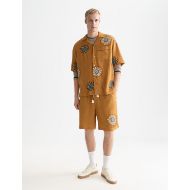 Снимка на SCOTCH&SODA МЪЖКА РИЗА EMBROIDERED LINEN RELAXED-FIT SHORT-SLEEVED В КАФЯВО 7