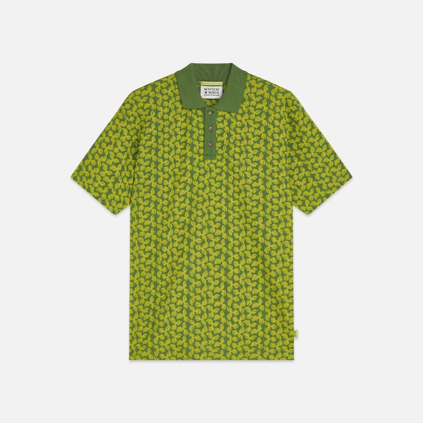 Снимка на SCOTCH&SODA МЪЖКА БЛУЗА PRINTED STRUCTURED RELAXED-FIT POLO В ЗЕЛЕНО