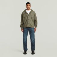 Picture of G-STAR MEN'S WOVEN MIX LOOSE HOODED SWEAT OVERSHIRT IN SHADOW OLIVE GD 4