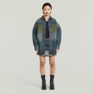 Picture of G-STAR WOMEN'S HYBRID TURN-UP MINI SKIRT IN ANTIQUE BLUESCHIST FB 4