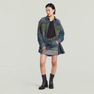 Picture of G-STAR WOMEN'S HYBRID TURN-UP MINI SKIRT IN ANTIQUE BLUESCHIST FB 5