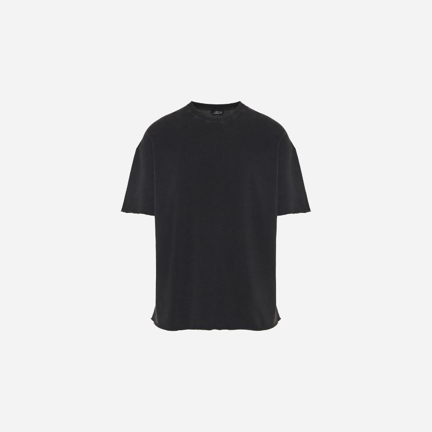 Picture of DIRTY LAUNDRY MEN'S PIQUET T-SHIRT WITH RAW EDGES IN VINTAGE BLACK