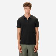 Picture of DIRTY LAUNDRY MEN'S PIQUET POLO T-SHIRT IN VINTAGE BLACK 1