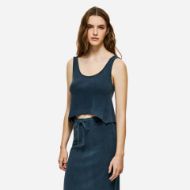 Picture of DIRTY LAUNDRY WOMEN'S CROPPED TANK TOP WITH RAW EDGES IN VINTAGE BLUE 2