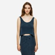 Picture of DIRTY LAUNDRY WOMEN'S CROPPED TANK TOP WITH RAW EDGES IN VINTAGE BLUE 1