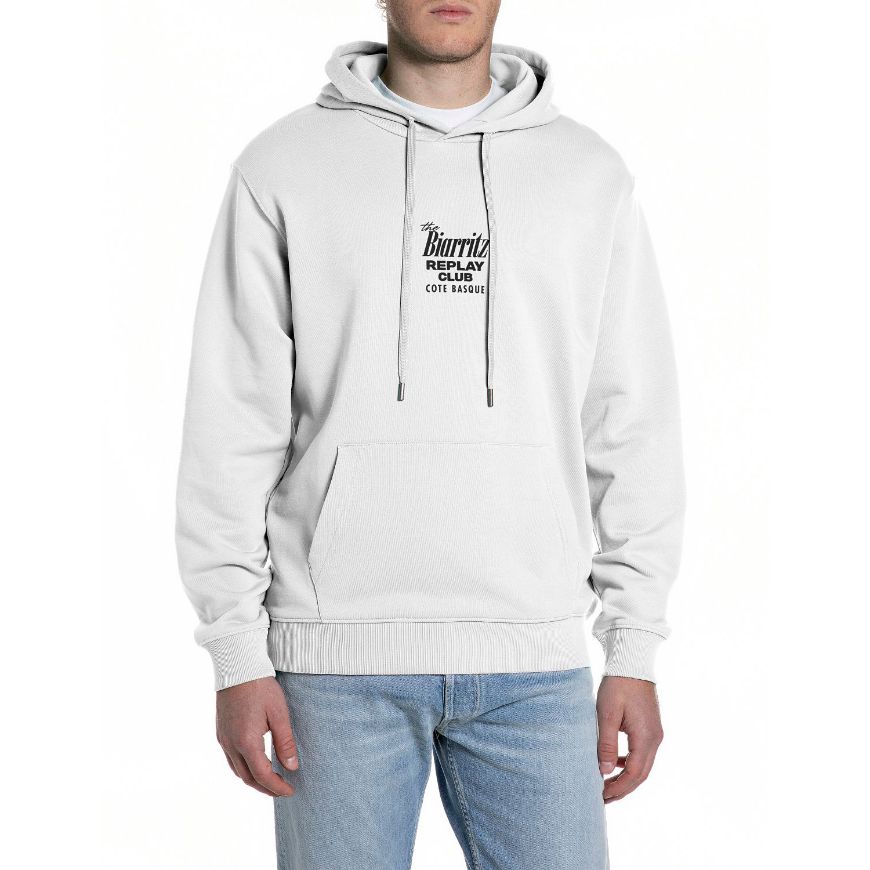 Снимка на REPLAY МЪЖКИ СУИТШЪРТ HOODY WITH BIARRITZ PRINT NATURAL WHITE