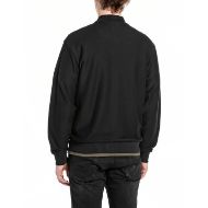 Снимка на REPLAY МЪЖКИ СУИТШЪРТ DIAGONAL JERSEY FULL-ZIP SWEATSHIRT WITH BOMBER-STYLE NECK BLACK 2
