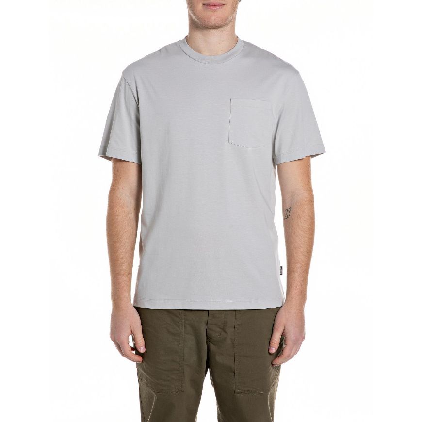 Снимка на REPLAY МЪЖКА БЛУЗА ORGANIC COTTON T-SHIRT WITH CHEST POCKET AND PRINTED BACK CLAY