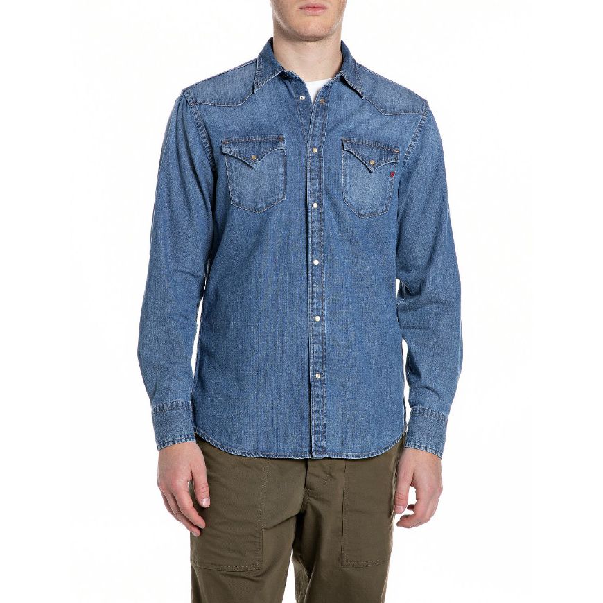 Снимка на REPLAY МЪЖКА РИЗА WESTERN DENIM SHIRT В СИН