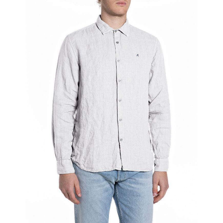 Снимка на REPLAY МЪЖКА РИЗА REGULAR FIT LINEN SHIRT В БЯЛО